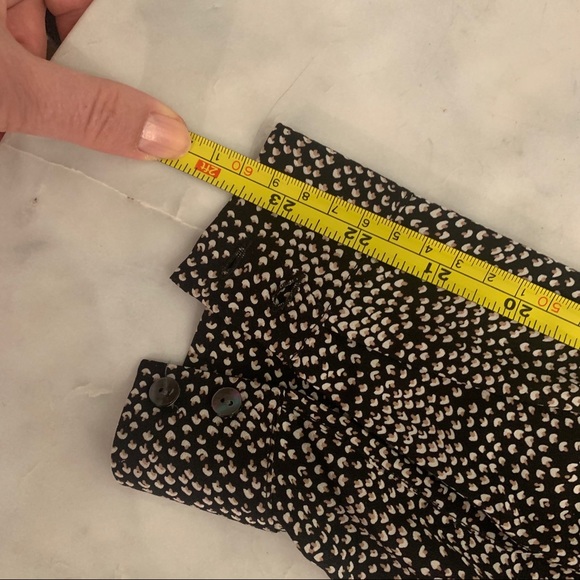 Club Monaco black and cream dots silk V neck Dress with  pockets - Picture 11 of 14